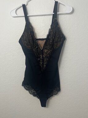Viral TikTok Bodysuit Black Lace with Sheer Lace NWOT
